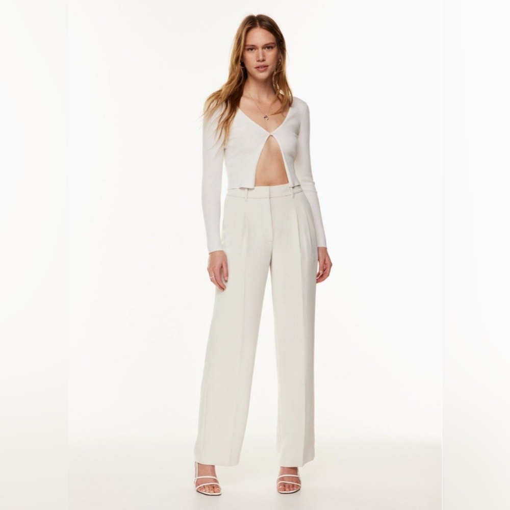 Aritzia Effortless High Rise Pants Light Birch New Business Casual Wide leg
